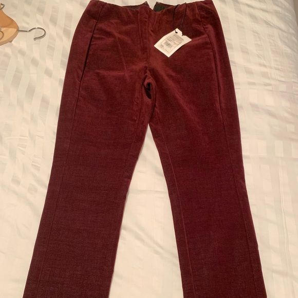 Theory Navalane pants 6 dark red velvet NWT - Picture 2 of 5